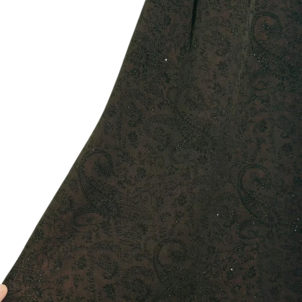 Silhouette Vintage Halter Neck Paisley Sparkle Hi Low Midi Dress Women's Size M - Picture 4 of 7